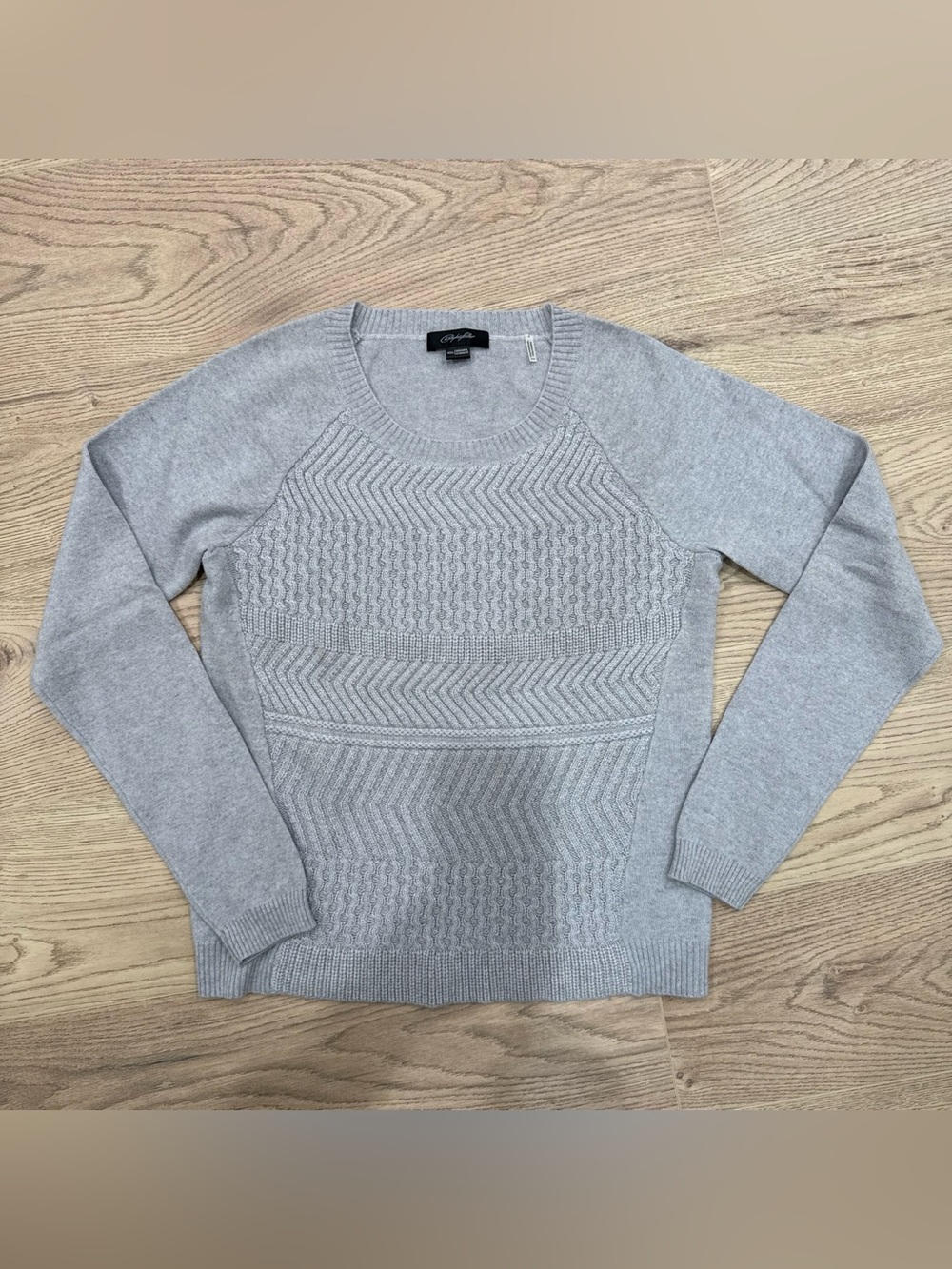 Christopher Fischer Grey Cable-Knit Women's Cashmere Sweater